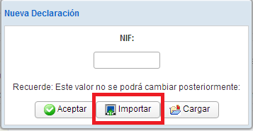 Utilice la opción Importar, no la opción Cargar