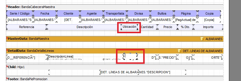 Copiando y pegando un botón adyacente creamos el descriptor para la Ubicación
