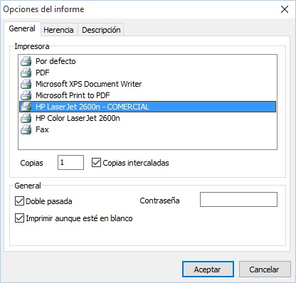 asignar impresora a listado asignar impresora a listado