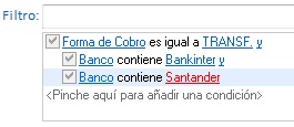 Filtro usando "Agrupar condición" Filtro usando "Agrupar condición"