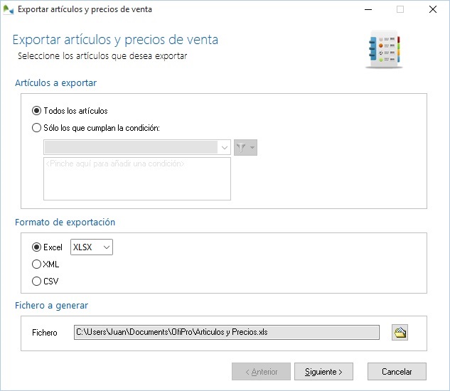 Generar catálogo de artículos y precios de venta en OfiPro Generar catálogo de artículos y precios de venta en OfiPro