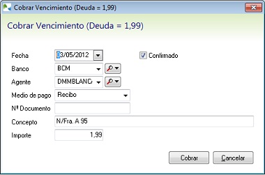 Tarea cobrar/pagar vencimiento ahora más completa