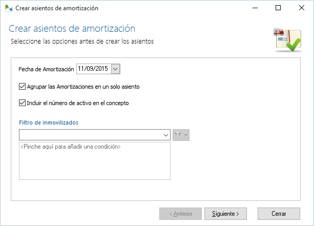 Genere de manera automática los correspondientes asientos de amortización de sus inmovilizados