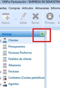 Desbloquear barra de opciones en OfiPro
