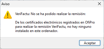Error porque no se ha instalado el certificado electrónico en el ordenador