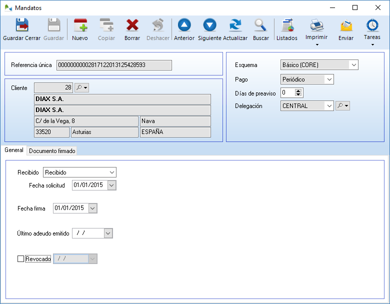 Ficha de mandato SEPA en OfiPro Ficha de mandato SEPA en OfiPro