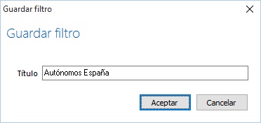 Introduzca el nombre del filtro Introduzca el nombre del filtro