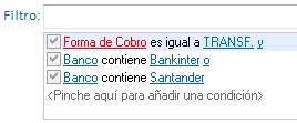 Filtro sin opción agrupar condición Filtro sin opción agrupar condición