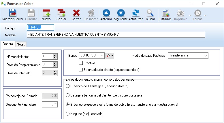 Formas de pago y cobro en OfiPro