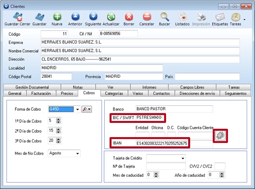 ofipro gestiona los codigos iban y bic&nbsp;