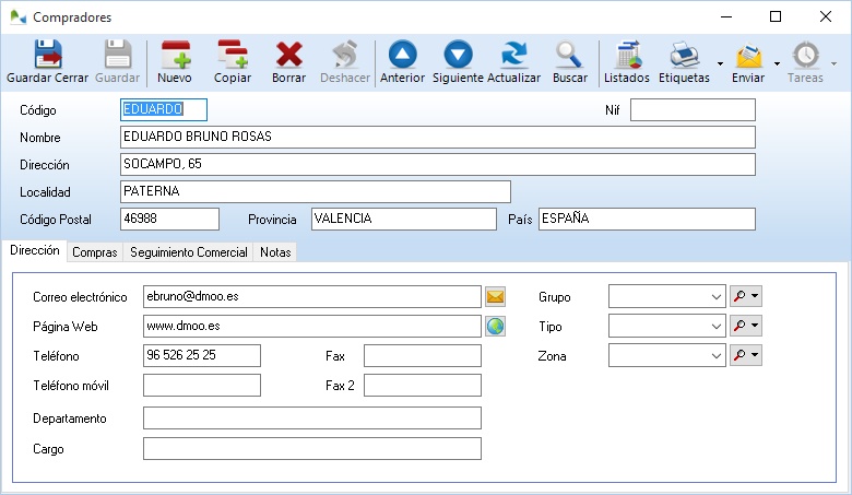 Gestión de compradores en OfiPro Gestión de compradores en OfiPro