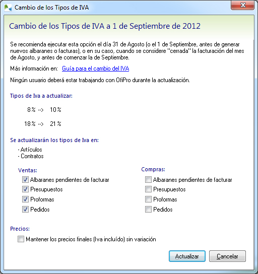 herramienta cambio de iva