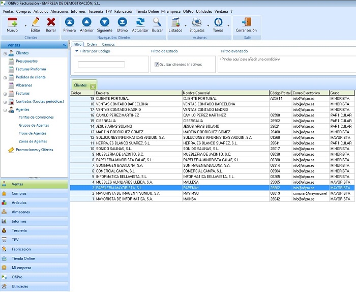 Nueva interfaz de OfiPro