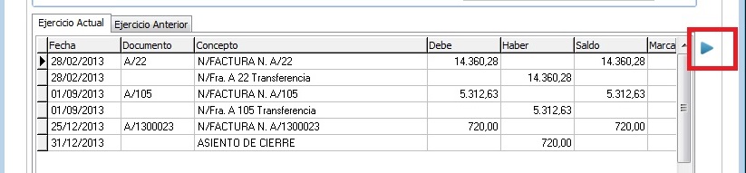 Acceda rápidamente a cualquier asiento desde la pantalla de Extractos rápidos