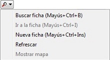 Menú de contexto en búsquedas de fichas Menú de contexto en búsquedas de fichas