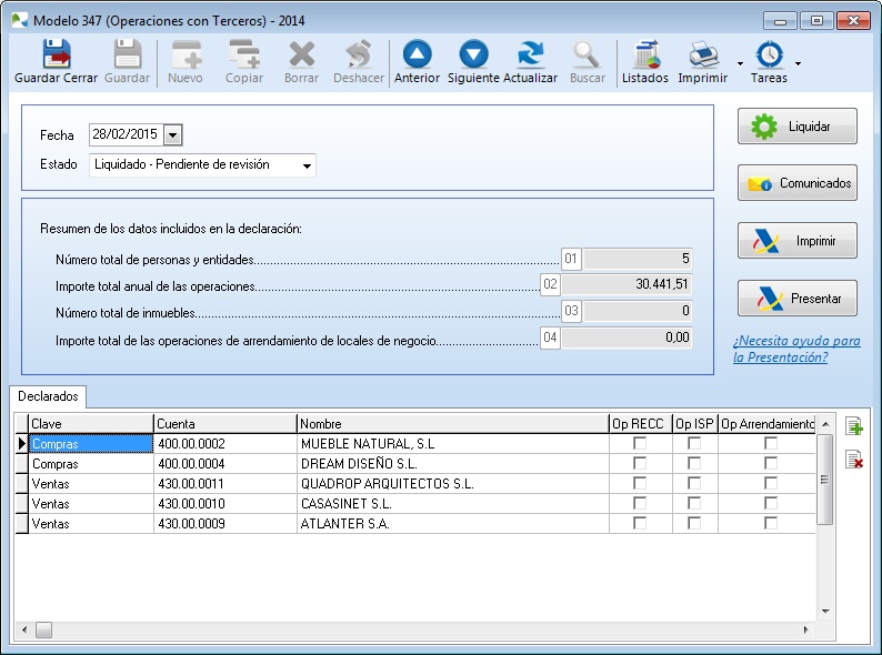 El modelo 347 en OfiPro
