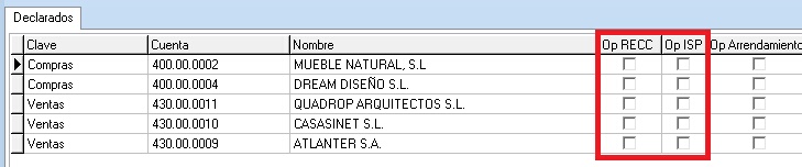 Casillas para consignar operaciones en Régimen Especial de Criterio de Caja e Inversión de Sujeto Pasivo