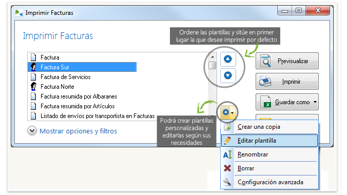 Nuevas opciones para la configuración de plantillas