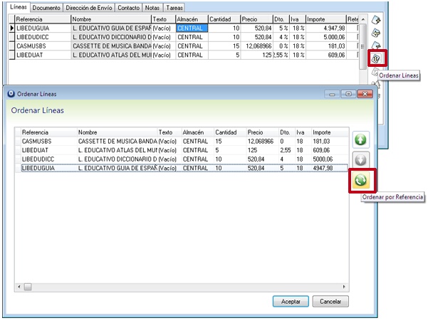 ordenar por referencia