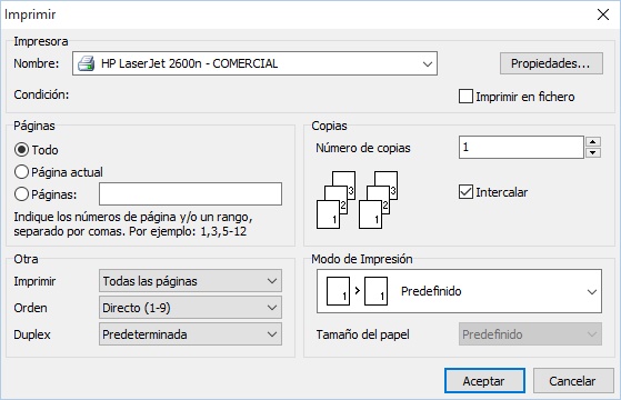 Escoja el orden de impresión y el modo duplex