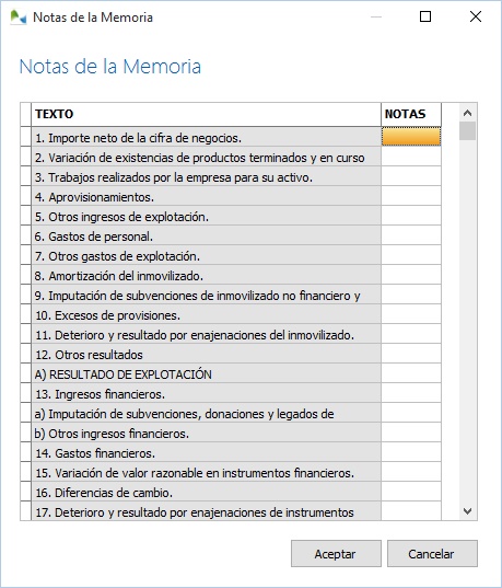 cuenta perdidas y ganancias notas de la memoria cuenta perdidas y ganancias notas de la memoria