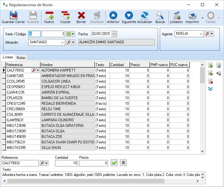 Regularizaciones de stocks en OfiPro