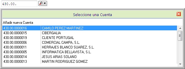 Busque y seleccione rápidamente las cuentas contables en OfiPro Busque y seleccione rápidamente las cuentas contables en OfiPro