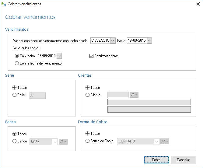 Cobro de vencimientos agrupados con OfiPro