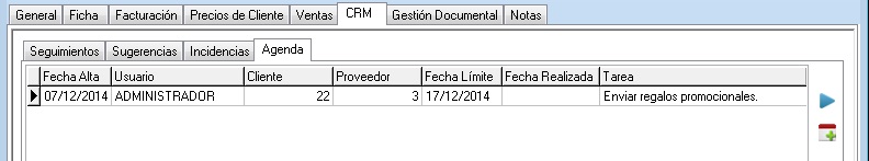 Acceso a las tareas del cliente desde su ficha Acceso a las tareas del cliente desde su ficha