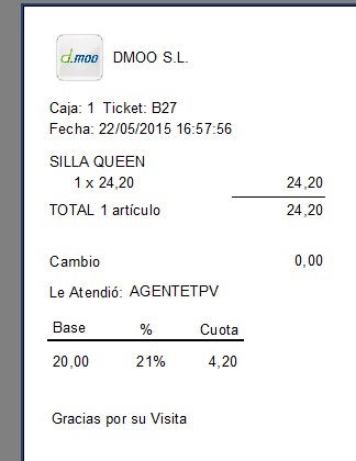 Impresión de ticket con logotipo