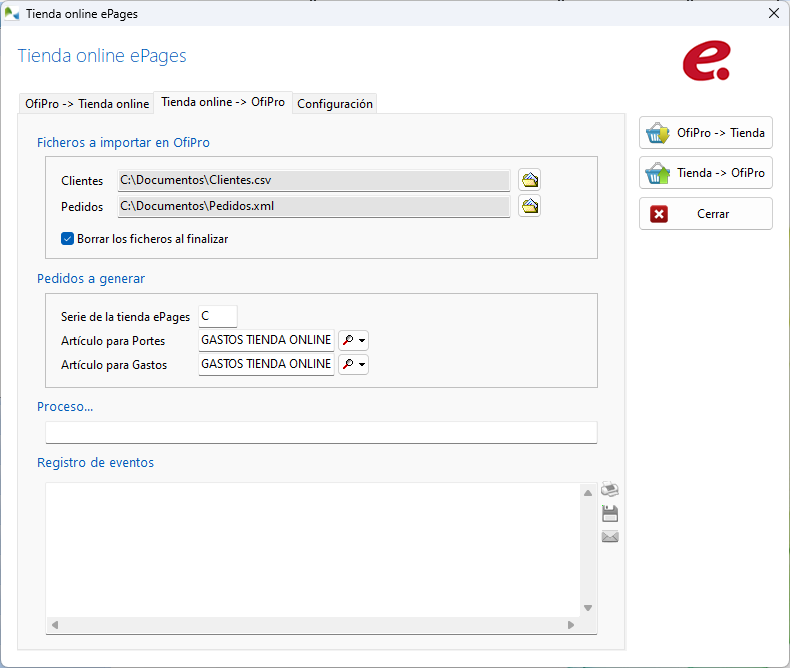 Seleccione los ficheros descargados para su importación Seleccione los ficheros descargados para su importación