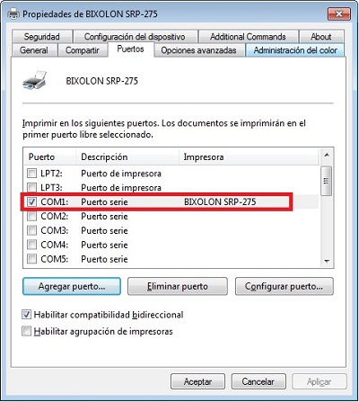 Verifique la exclusividad del puerto asignado en el driver
