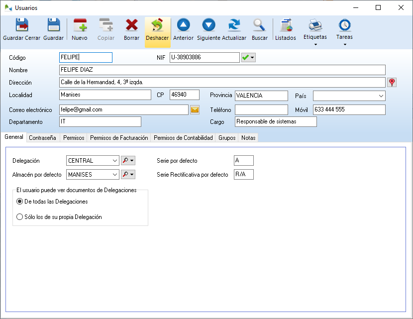 Ficha de usuarios en OfiPro