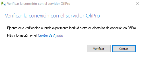 Verificación de la conexión a OfiPro